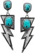 Western Concho Lightening Bolt Gemstone Earring - LECCE