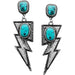 Western Concho Lightening Bolt Gemstone Earring - LECCE