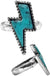 Western Concho Lightening Bolt Gemstone Ring - LECCE