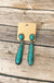 Western Concho Linear Oval Gem Stone Drop Earrings - LECCE