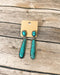 Western Concho Linear Oval Gem Stone Drop Earrings - LECCE