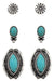 Western Concho Marquise Gemstone Earrings Set - LECCE