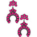 Western Concho Squash Blossom Gem Stone Earring - LECCE