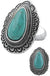 Western Concho Teardrop Gemstone Stretch Ring - LECCE