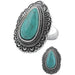 Western Concho Teardrop Gemstone Stretch Ring - LECCE
