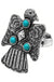 Western Concho Thunderbird Gem Stone Stretch Ring - LECCE