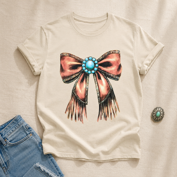 Western Coquette Bow T-shirt flat lay