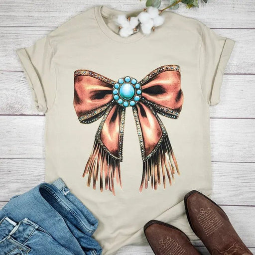 Western Coquette Bow Tee - LECCE