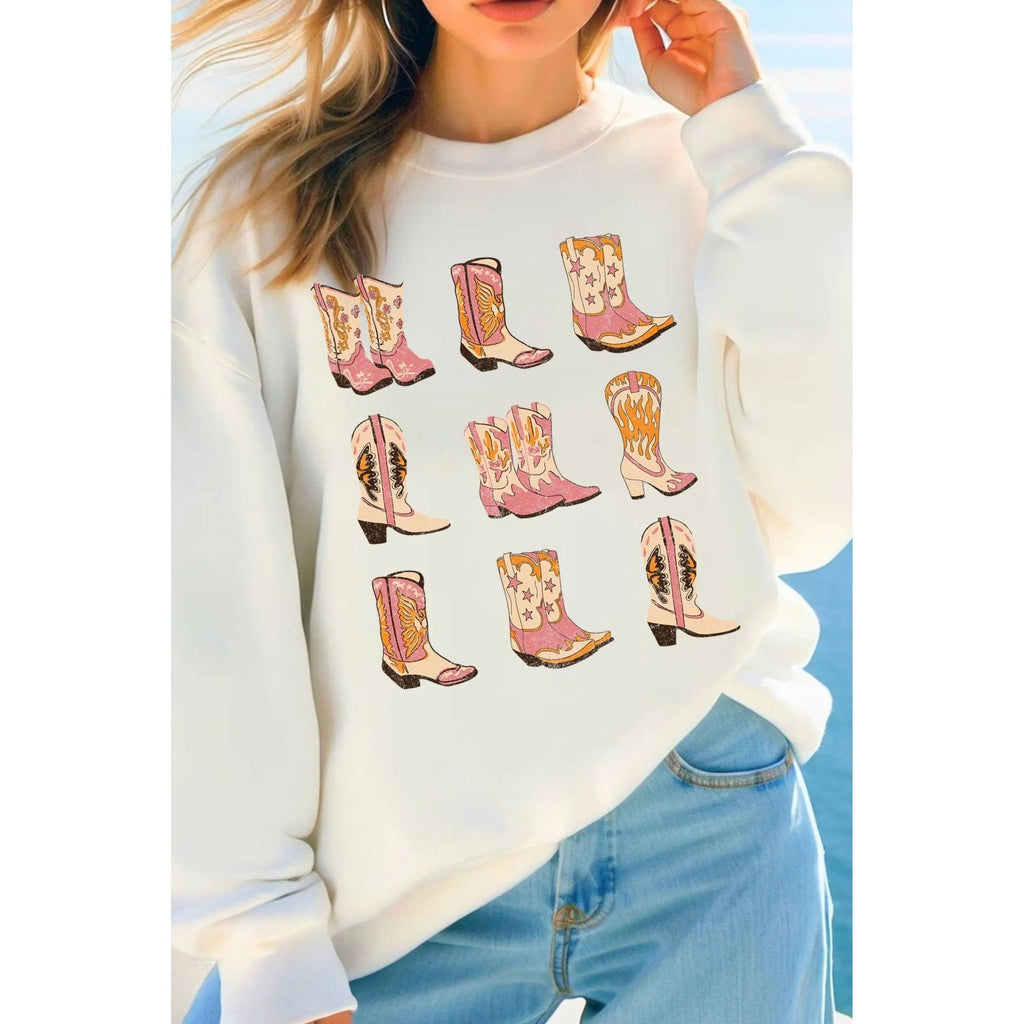 Western Cowgirl Boots Graphic Sweatshirt