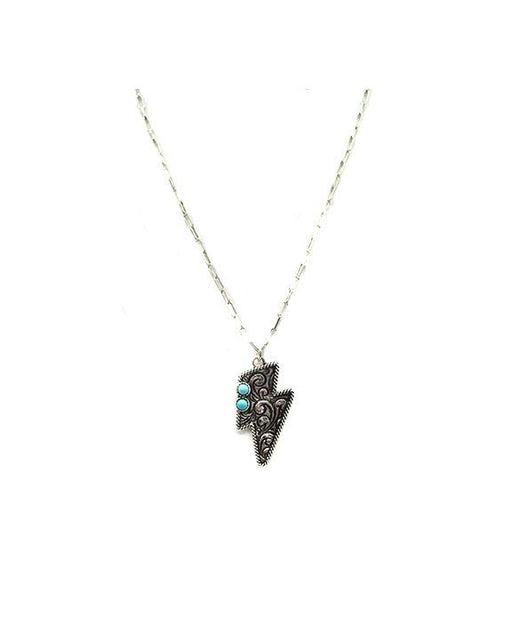 Western Etched Thunderbolt Necklace - LECCE