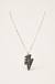 Western Etched Thunderbolt Necklace on soft-white background