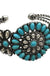 Western Flower Turquoise Stone Open Bangle - LECCE