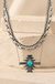 Western Gemstone Aztec Navajopearl Chain Necklace on cream stone display