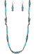 Western Gemstone Bolt Navajo Pearl Necklace Set - LECCE