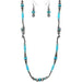 Western Gemstone Bolt Navajo Pearl Necklace Set - LECCE
