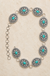 Western Gemstone Concho Flower Fashion Chain Belt on cream stone