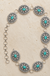Western Gemstone Concho Flower Fashion Chain Belt on cream stone