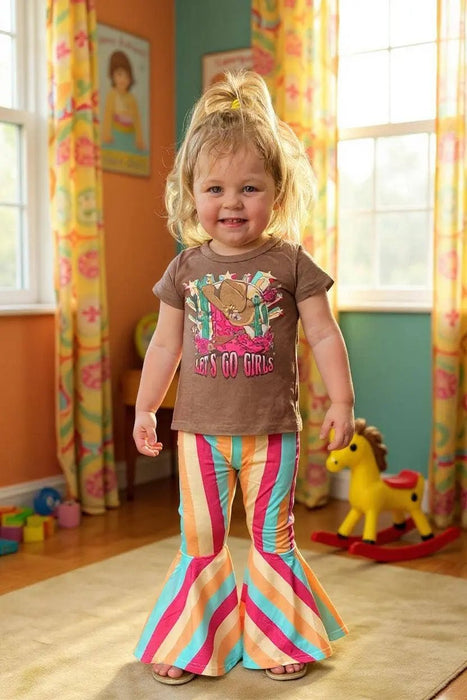 Western girls top & striped pants set - LECCE