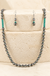 Western Knot Tq Navajo Pearl Gemstone Necklace Set on cream stone display