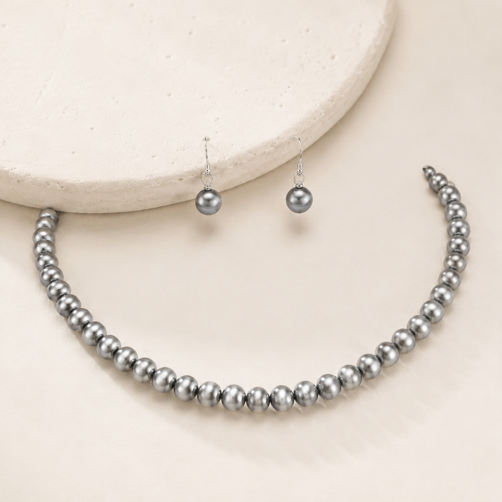 Western Metallic Navajo Pearl Chocker Necklace Set