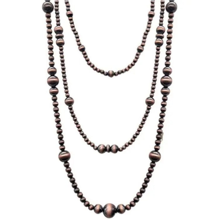 Western Multi Stand Layered Navajo Pearl Necklace - LECCE