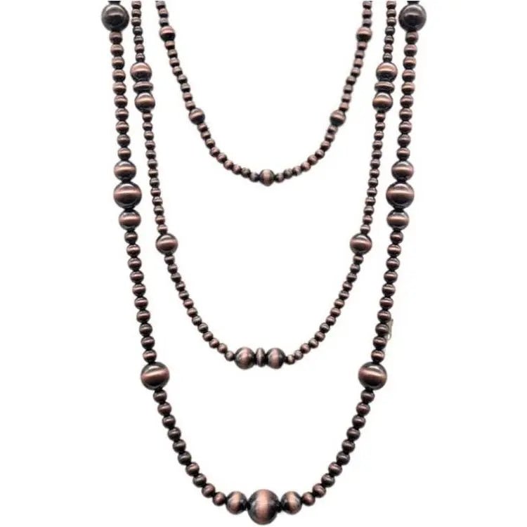 Western Multi Stand Layered Navajo Pearl Necklace - LECCE