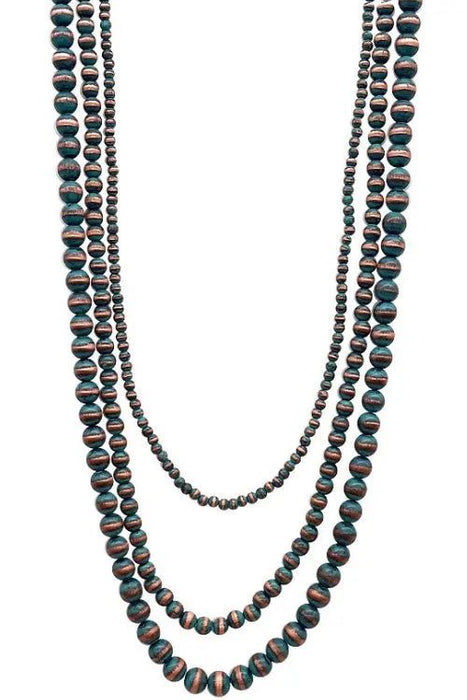 Western Multi Stand Navajo Pearl Long Necklace - LECCE