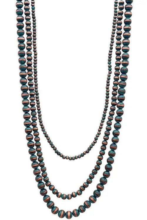 Western Multi Stand Navajo Pearl Long Necklace - LECCE