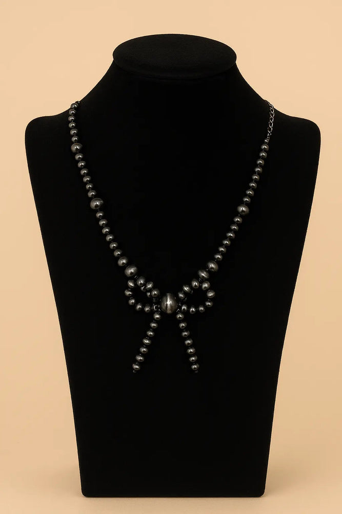 Western Navajo Pearl Ribbon Necklace - LECCE