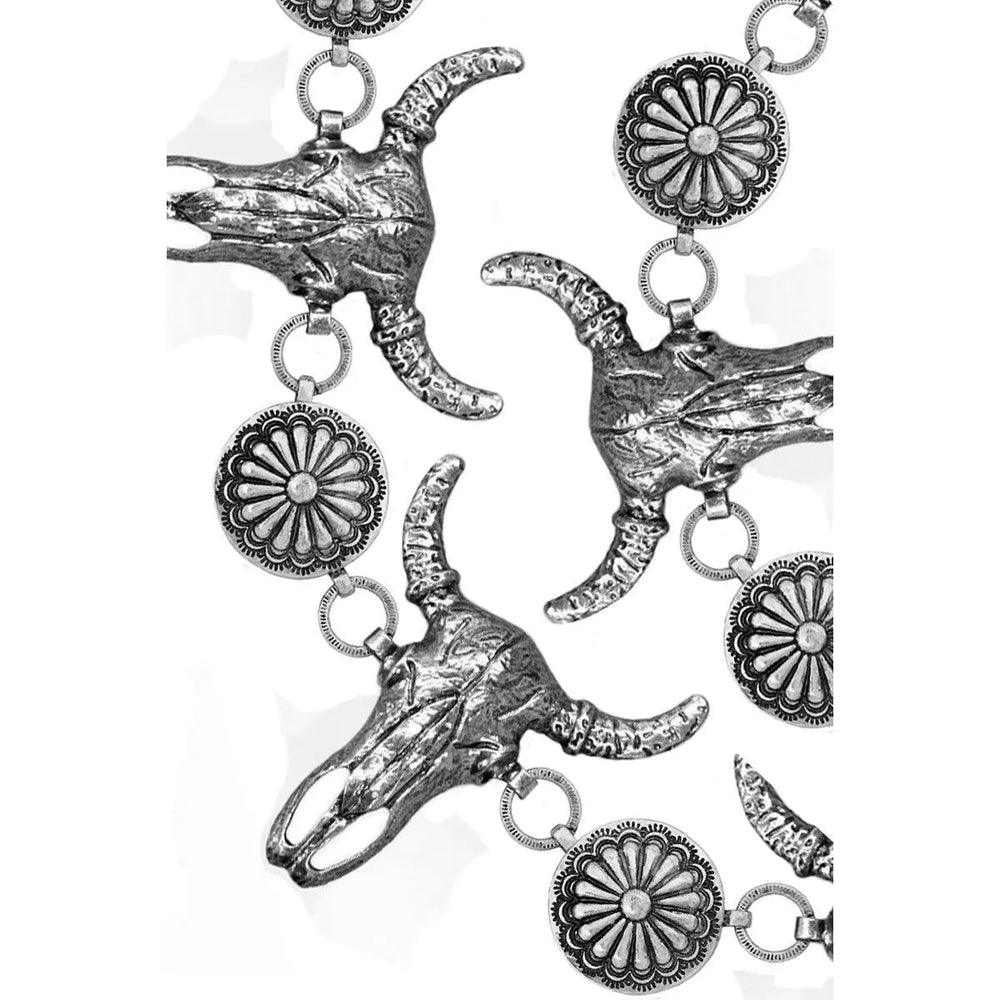 Western Oncho Flower Steerhead Chain Belt - LECCE