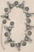 Western Flower Steerhead Chain Belt on cream stone