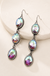 western oval turquoise stone 3 dangle earring