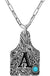 Western Paisley Gemstone Monogram Pendant Necklace - LECCE