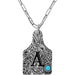 Western Paisley Gemstone Monogram Pendant Necklace - LECCE