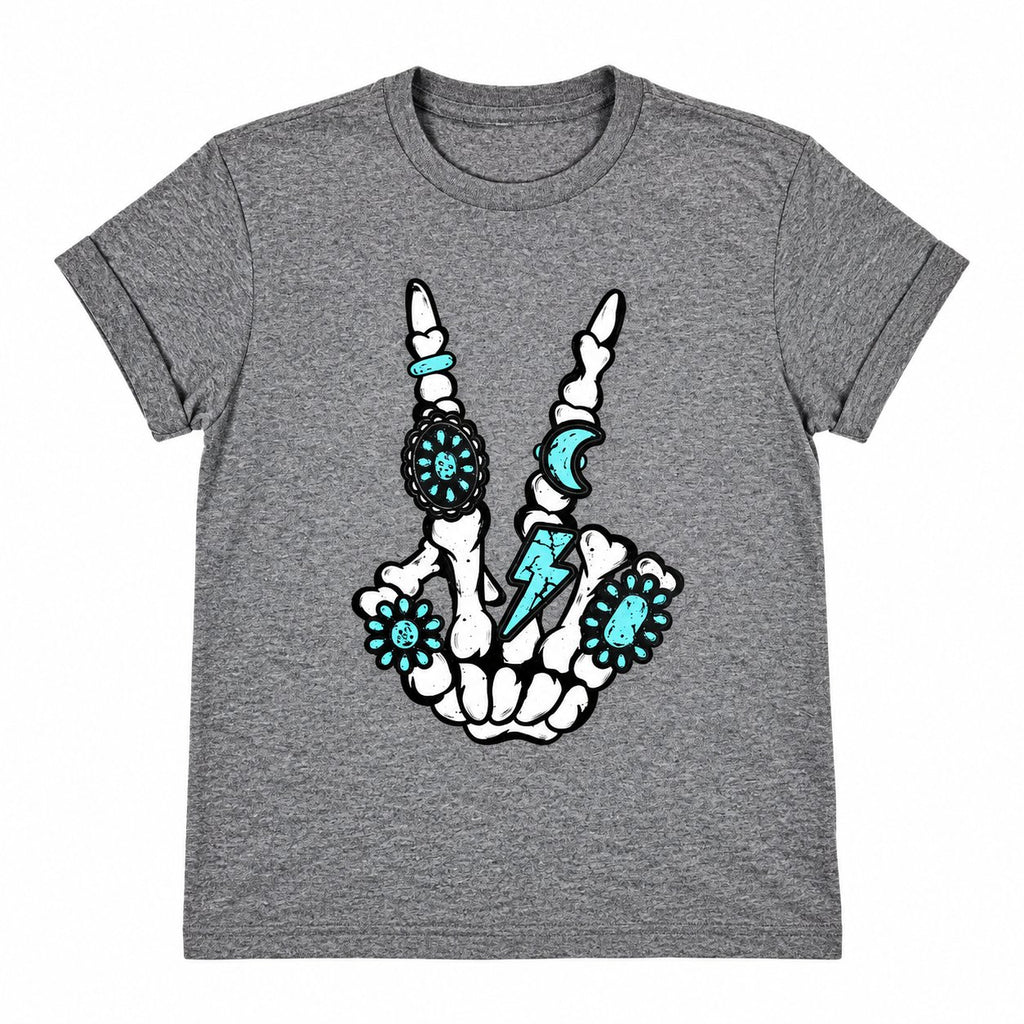 Western Skeleton Victory Sign Tee
