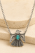 Western Textured Thunderbird Gemstone Necklace on cream stone display