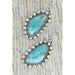 Western Turquoise Ab Rhinestone Slab Earrings - LECCE