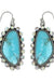Western Turquoise Ab Rhinestone Slab Earrings - LECCE