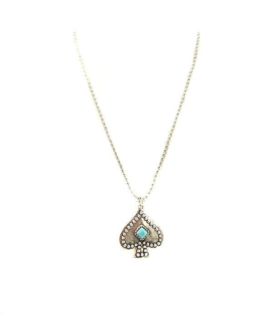 Western Turquoise Stone Spade Necklace - LECCE
