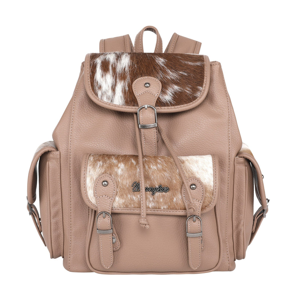 Wrangler Hair-On Cowhide Backpack - Khaki