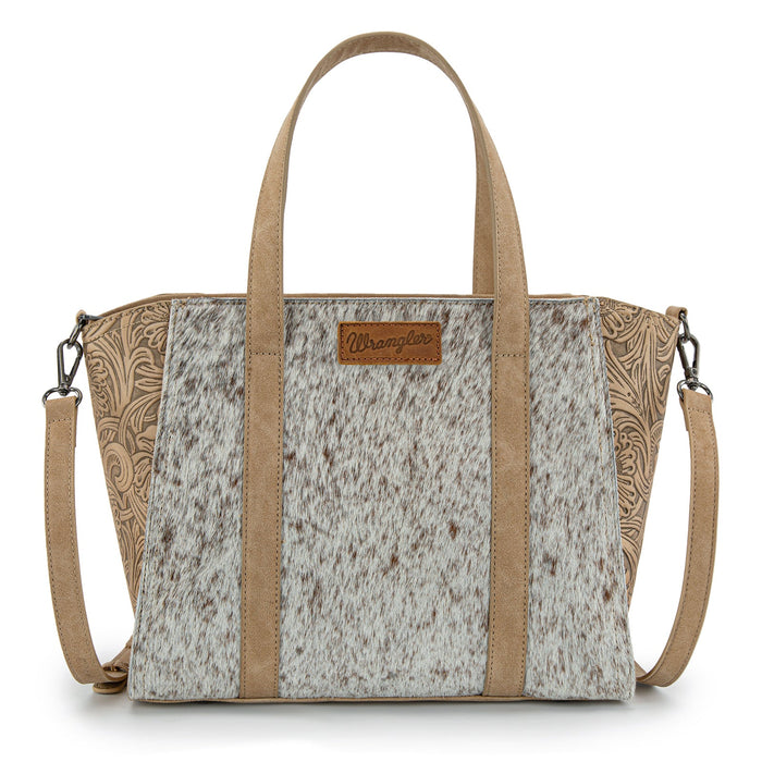 Wrangler Cowhide Wide Tote - Tan