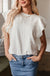 White Crinkle Ruffle Flutter Sleeve Blouse - LECCE