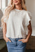 White Crinkle Ruffle Flutter Sleeve Blouse - LECCE