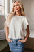 White Crinkle Ruffle Flutter Sleeve Blouse - LECCE