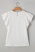 White Crinkle Ruffle Flutter Sleeve Blouse - LECCE