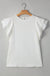 White Crinkle Ruffle Flutter Sleeve Blouse - LECCE