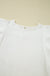White Crinkle Ruffle Flutter Sleeve Blouse - LECCE