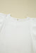 White Crinkle Ruffle Flutter Sleeve Blouse - LECCE
