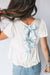 White Textured Knit Bubble Sleeve Peplum Top - LECCE