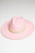 Wide Brim Fedora Hat With Matte Chain - LECCE